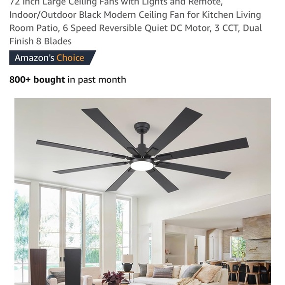 Modern Black Ceiling Fan with Lights and Remote